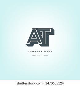A T letters Joint logo icon vector template.