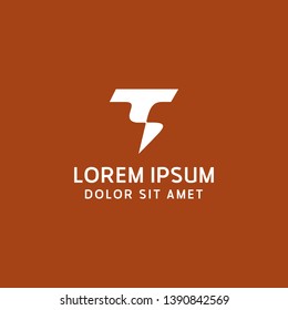 T lighting negative space logo