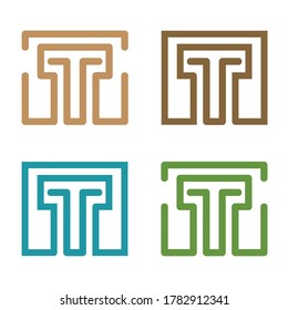 T Line Logo Vector Icon Symbol Template. Letter T Logo. Letter Logo. Logo Design