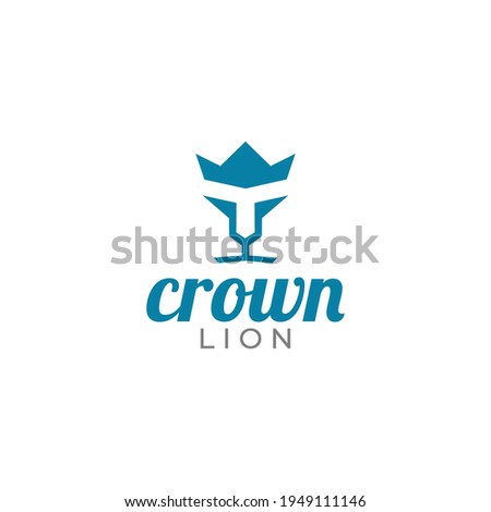 T Lion Crown Logo Design Vector