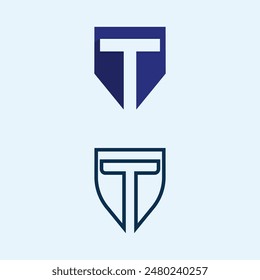 T logo ang letra T logo Imagen y fuente T diseño gráfico Vector 