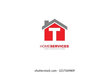 Arquitectura del logotipo de T para la empresa de construcción. ilustración vectorial de plantilla de propiedades para su marca.