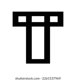 Plantilla de icono negro del logotipo de T