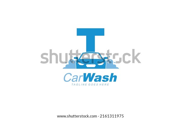 T logo carwash for\
construction company. car template vector illustration for your\
brand.