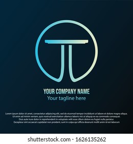 The T logo is circular, collaboration color gradient in blue and white sea