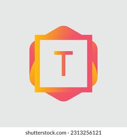 T Logo Farbiges Vektordesign. Symbolkonzept. Abstrakte moderne