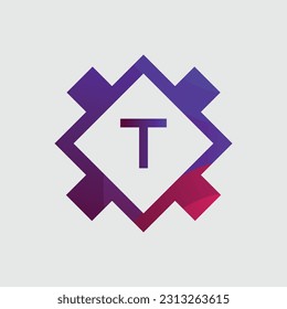 T logo Colorful Vector Design. Icon Concept. Abstract modern