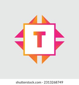 T logo Colorful Vector Design. Icon Concept. Abstract modern