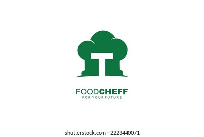 T logo COOKING for branding company. RESTAURANT template vector illustration for your brand.