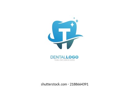 T logo dentist for branding company. letter template vector illustration for your brand.