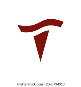 t logo design concept with good texture