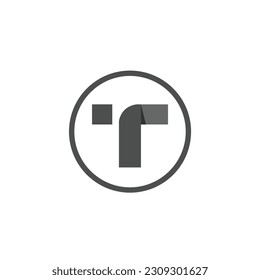 t logo design letter abstract modern technology symbol