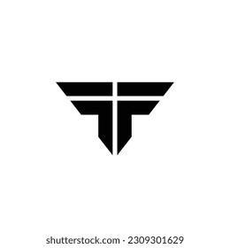t logo design letter abstract modern technology symbol