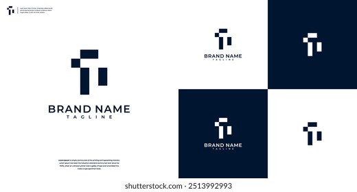 Monograma de design de logotipo T. modelo de design de logotipo T minimalista