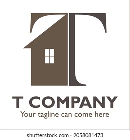 T logo design on Architectural theme