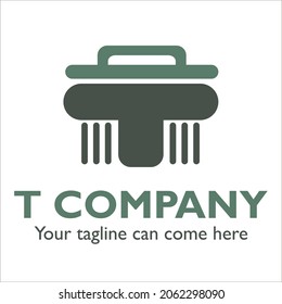 T logo design on Cleaning and Maintenance theme