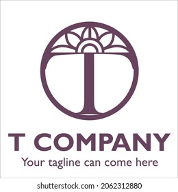 T logo design on Cosmetic and beauty theme