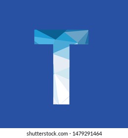 t logo design on the dark blue background