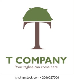 T logo design on Landscape theme