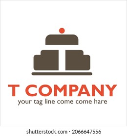 T logo design on Wedding Service theme