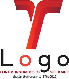 T logo Design - red color vector