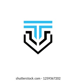 t logo design , t shield logo , t technology logo