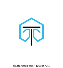 t logo design , t shield logo , t technology logo