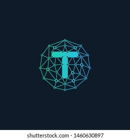 T Logo Design Template. technology logo. digital logo - Vector - Vector