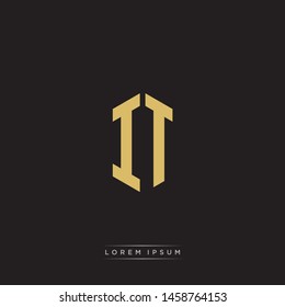 IT I T Logo Emblem Hexagon Capital Letter Modern Template