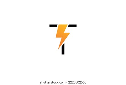 T logo energy vector for identity company. initial letter volt template vector illustration for your brand.