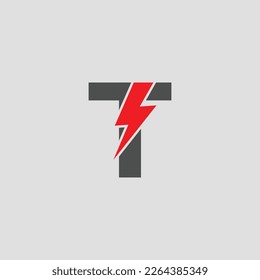 Vector de energía del logotipo T para la empresa de identidad. Ilustración del vector con logotipo de la letra de perno eléctrico T para su marca.