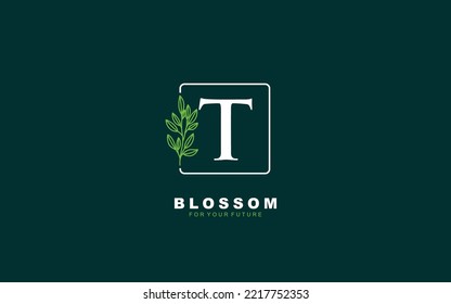 T logo floral vector for identity company. initial letter nature template vector illustration for your brand.