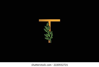 T logo floral vector for identity company. initial letter nature template vector illustration for your brand.