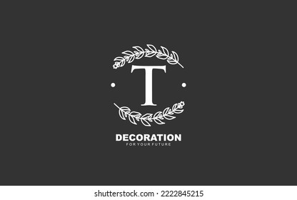 T logo floral vector for identity company. initial letter nature template vector illustration for your brand.