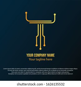The T logo is in the form of network anology, a collaboration of orange and yellow gradient colors