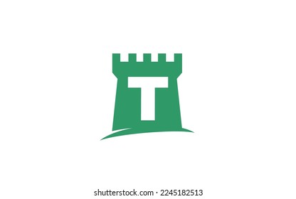 T Logo with FORTRESS letter concept for template