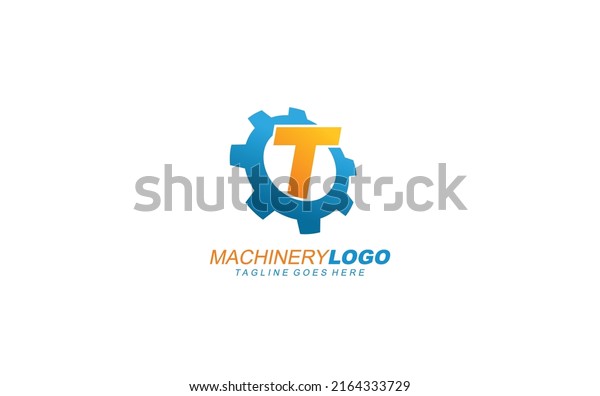 T logo gear for identity. industrial template\
vector illustration for your\
brand.