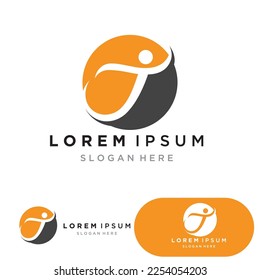 T logo icon design element template