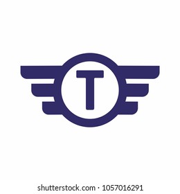 T logo icon vector. Fly logo