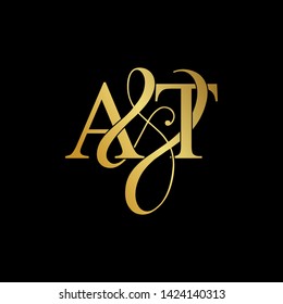 A and T / AT logo initial vector mark