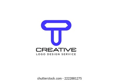 logotipo T, logotipo de letra T o logotipo de flecha