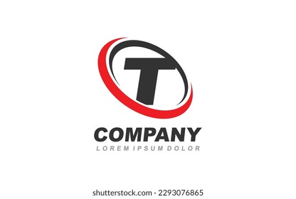 T Logo letter with CIRCLE concept for template 