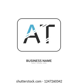 A T AT Logo Letter Design Vector