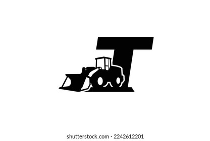 T Logo with Loader letter concept for template 