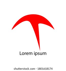 t logo. means headed up and spread