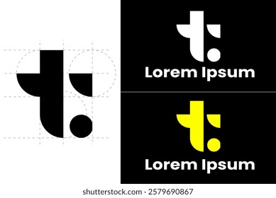 T Logo - Minimalist Geometric Logo: A Monochrome, High-Contrast, and Versatile Design