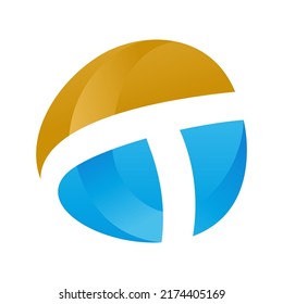 Logo de T con estilo moderno y degradado