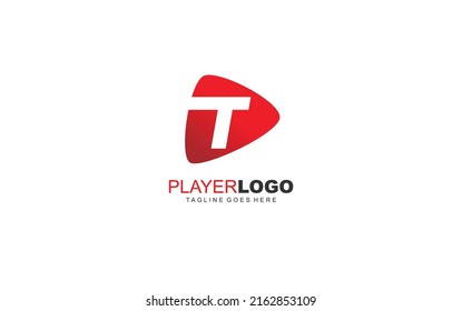 T logo Play for branding company. sign template vector illustration for your brand.