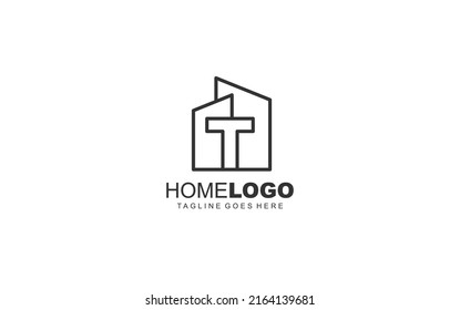T logo real estate for branding company. identity template vector illustration for your brand.