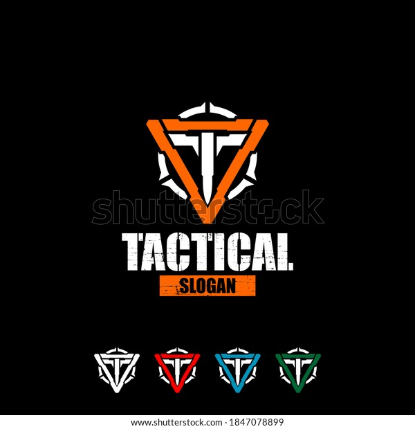 T logo tactical, tactical gear logo vector